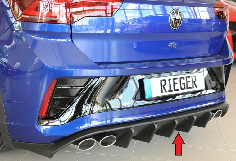 Rieger Tuning diffuser (voor auto&#039;s met trekhaak) VW T-Roc met uitlaatuitsparing links/rechts