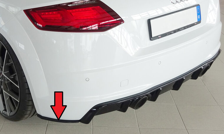 Rieger Tuning achterbumper aanzetstuk lateraal, links Audi TT / TTS [8J] alleen voor originele achterskirt incl. TTS