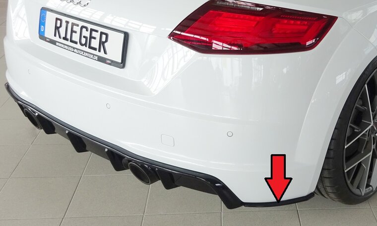 Rieger Tuning achterbumper aanzetstuk lateraal, rechts Audi TT / TTS [8J] alleen voor originele achterskirt incl. TTS