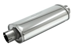 Demper Turbolight 76 Ovaal 140/220 mm, lengte 420 mm RVS &Oslash; 76mm (3,00 inch)