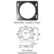 Green Adapterplaat Mild Steel powder coated &Oslash; 85mm aansluiting For various Golf/Toyota fitments