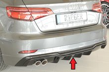 Rieger diffuser glossy black Audi A3 8V Sportback Facelift