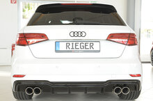 Rieger diffuser glossy black Audi A3 8V Sportback Facelift