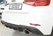 Rieger rear skirt insert Matt Black Audi A3 8V Sportback Facelift