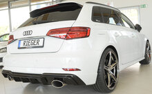 Rieger rear skirt insert Glossy Black Audi A3 8V Sportback Facelift