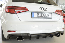 Rieger rear skirt insert Glossy Black Audi A3 8V Sportback Facelift