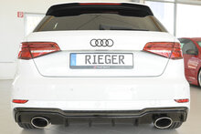 Rieger rear skirt insert Glossy Black Audi A3 8V Sportback Facelift