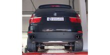 BMW X5  E70 - 4.8l 261kW einddemper dwars uitgang rechts/links dubbele stroom inlaat - 2x80  14 rechts/links