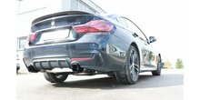 BMW F36 - 440i xDrive Grand Coupe - M-pakket einddemper dwars uitgang rechts/links - 1x100  25 rechts/links zwart ge&euml;mailleerd - met uitlaatklep  in de linker uitlaatpijp