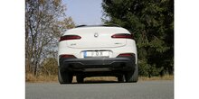 BMW X4 G02 - 30i einddemper dwars uitgang rechts/links - 1x100  25 rechts/links zwart ge&euml;mailleerd met uitlaatklep