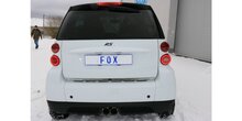 Smart Fortwo Coupe 451 met Brabus bumper einddemper uitgang in het midden - 2x80 Typ 14