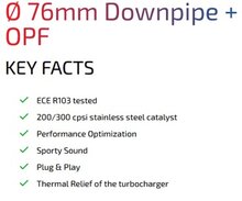 HJS Downpipe &Oslash; 76mm Downpipe + OPF