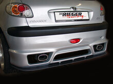 Rieger Tuning achterbumper verlenging Peugeot 206 voor grote originele achterkant, niet Combi