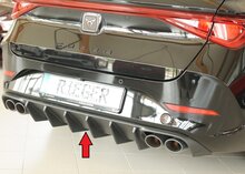 Rieger Tuning diffuser (voor auto&#039;s met trekhaak) Cupra Leon [KL] met uitlaatuitsparing links/rechts voor 4-pijpsuitlaat