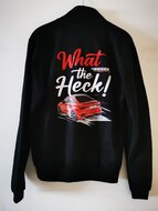 Rieger Tuning hoodie &quot;What The Heck&quot; Merchandise zwarte achterkant print maat XL