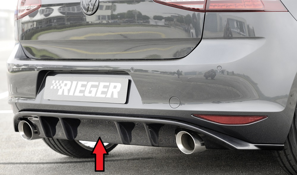 Rieger rear skirt insert Matt black VW Golf 7