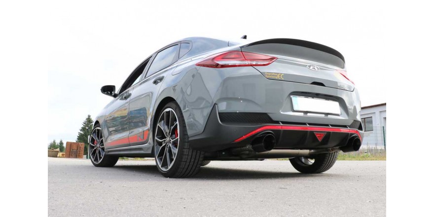 Hyundai i30N Performance Fastback - zwart einddemper dwars uitgang rechts/links met uitlaatklep  - 1x114 Typ 25 rechts/links zwart glÃ¤nzend emailliert