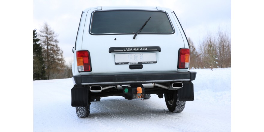 Lada Niva 4x4 einddemper dwars uitgang rechts/links - 145x65 Typ 59 rechts/links