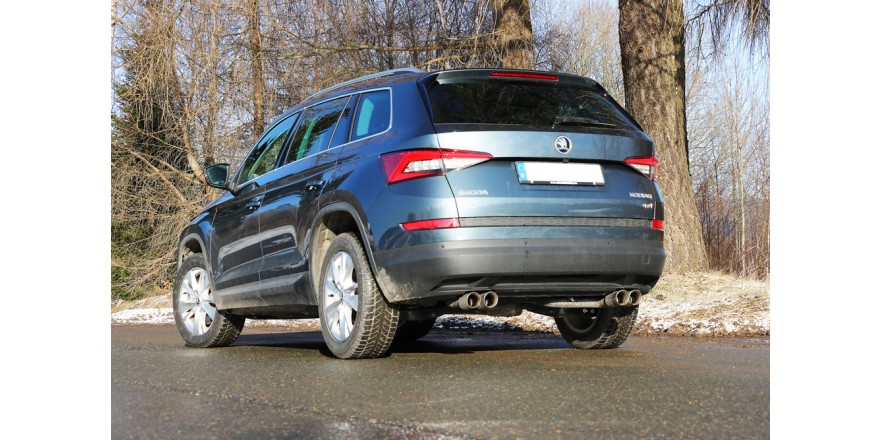 Skoda Kodiaq 4x4 einddemper dwars - 2x80 Typ 25 rechts/links - uitlaat in de bumper