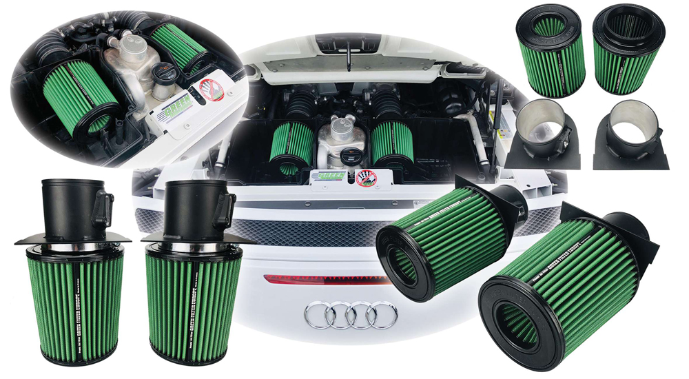 GREEN Vervangingsfilter CONIQUE Lamborghini HURACAN LP610-4 COUPE 5,2L V10 (Kit complet) Bouwjaar 14>19