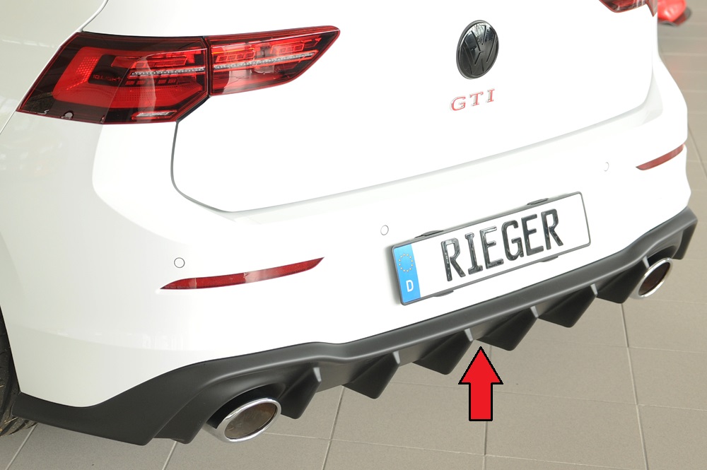 Rieger Diffuser Matt zwart VW Golf 8 GTi Clubsport