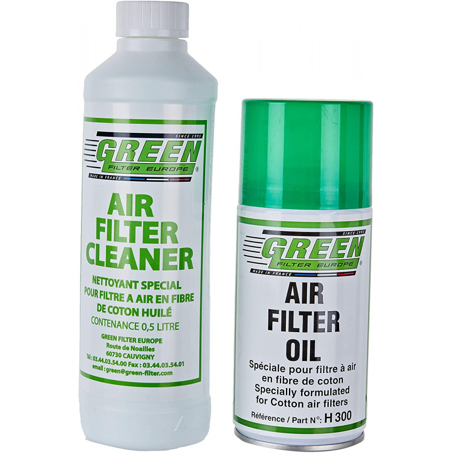 Green filters onderhoudset spuitbus olie 300ml en fles reiniger 500ml