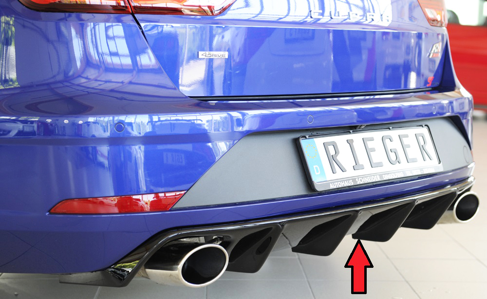 Rieger Tuning diffuser Seat Leon Cupra ST 5F voor auto's met originele trekhaak