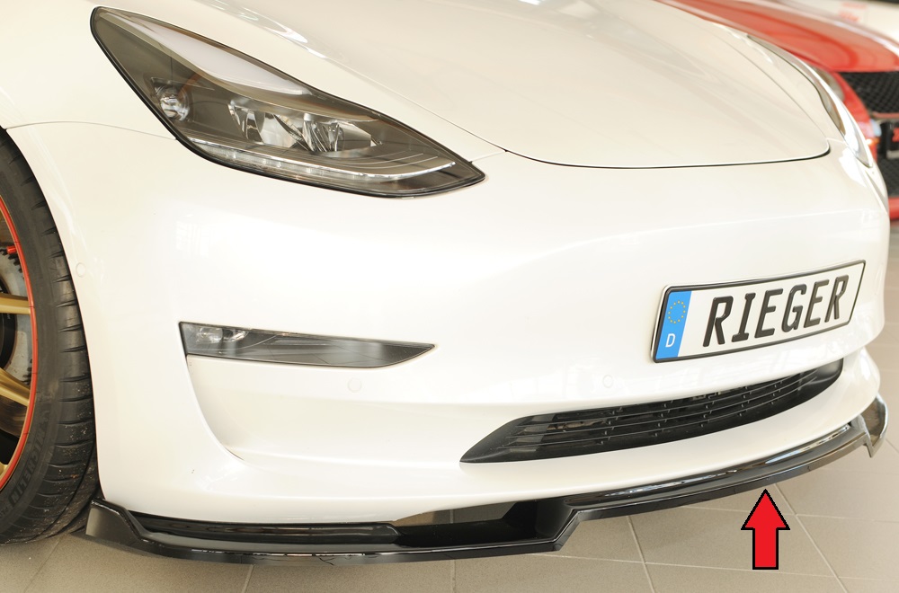 Rieger Tuning splitter Tesla Model 3 voor originele voorbumper