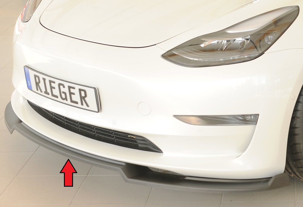 Rieger Tuning splitter Tesla Model 3 voor originele voorbumper