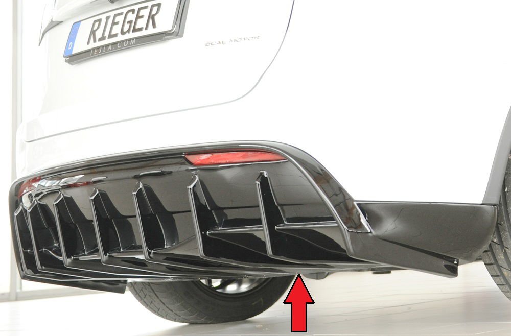 Rieger Tuning diffuser Tesla Model Y voor auto's met trekhaak