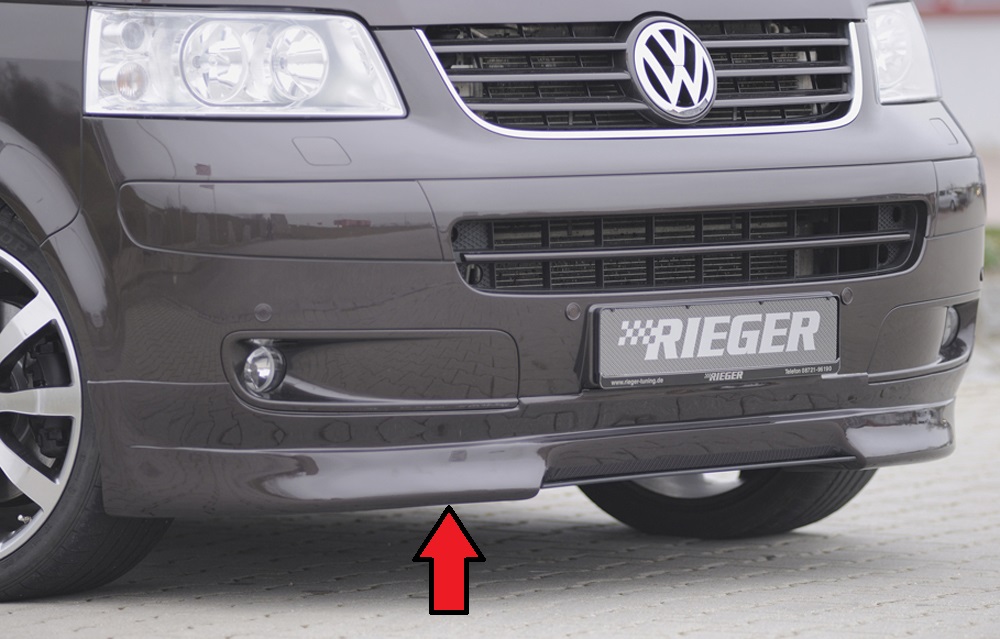 Rieger Tuning voorspoiler lip VW Transporter T5 voor alle modellen met multivan-/caravelle-voorzijde