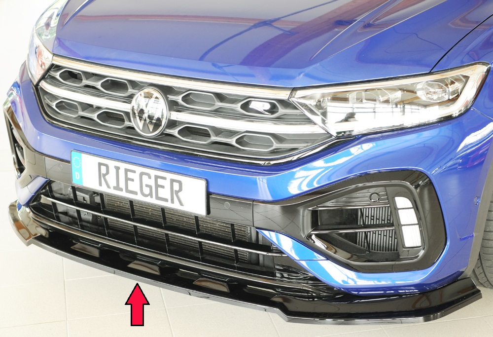 Rieger Tuning voorsplitter alleen voor R / R-Line VW T-Roc voor originele voorbumper